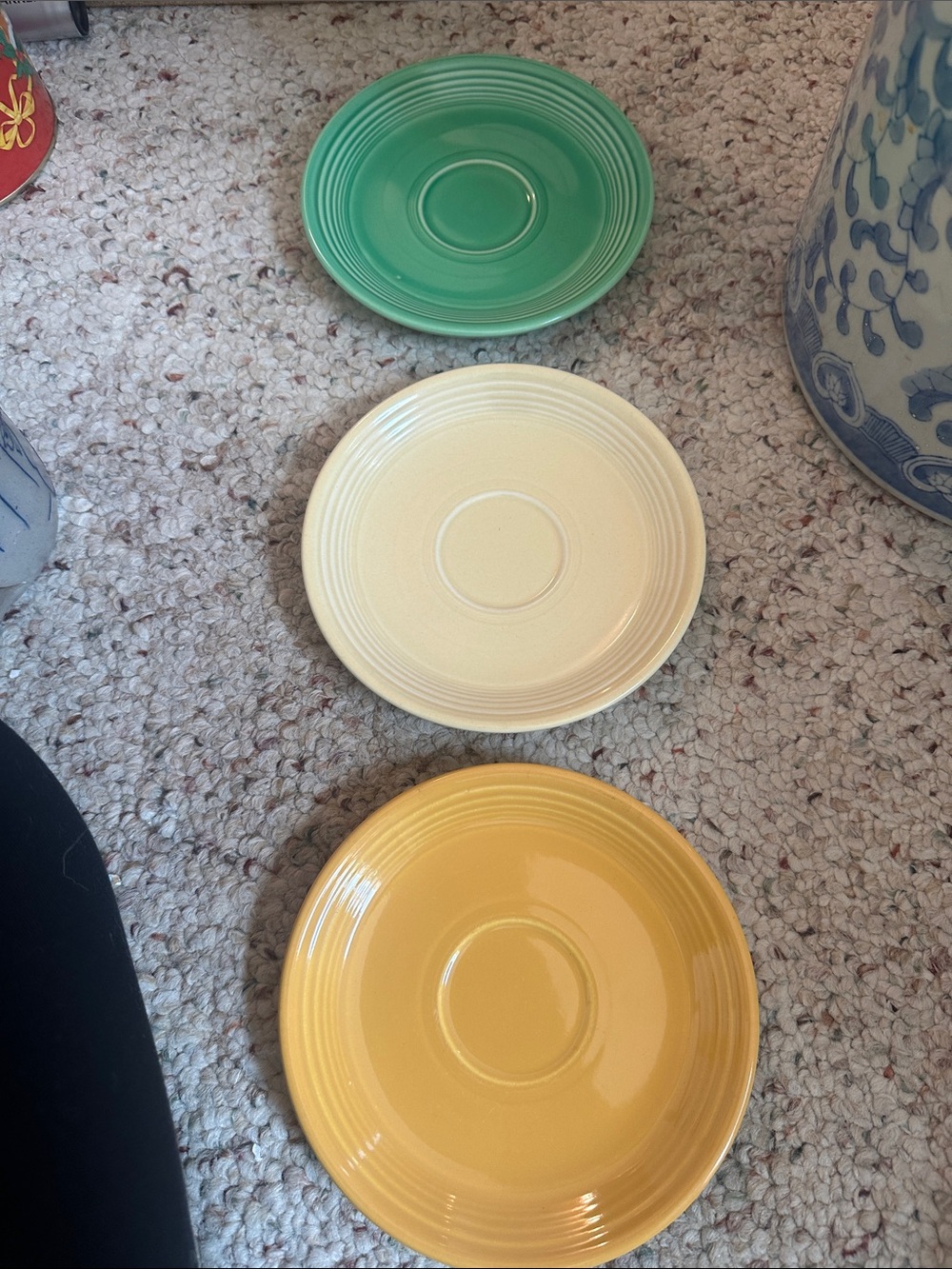 3 vintage fiesta saucers. 1938